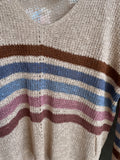 Rainbow Stripe Long Sleeves Knit Sweater