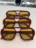 Artini Brow Bar Sunglasses (Brown/Yellow)