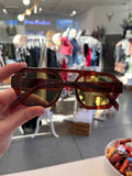Artini Brow Bar Sunglasses (Brown/Yellow)