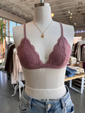Fantasy Lace Triangle Bralette (Mauve)
