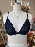 Fantasy Lace Triangle Bralette (Navy)