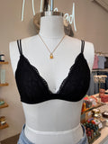 Fantasy Lace Triangle Bralette (Black)