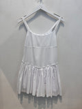 Basque Waist Sleeveless Skort Dress (White)