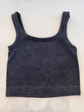 Stone Washed Ribbed Seamless Bra Tank Top
