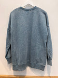 Acid Wash Fleece Pullover (Blue Grey)