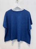 Cotton Slub Oversize Tee (Lt Navy)