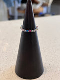 Colorful Cz Studs Dainty Band Ring