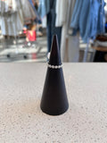 Metallic Mini Flowers Band Ring (Silver)