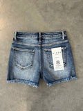 High Rise Distressed Hem Shorts