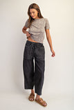 Good Luck Drawstring Barrel Cropped Pants