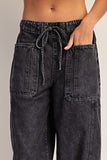 Good Luck Drawstring Barrel Cropped Pants