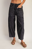 Good Luck Drawstring Barrel Cropped Pants