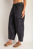 Good Luck Drawstring Barrel Cropped Pants