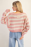 See Me Stripe Sweater (Pink)