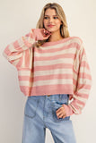 See Me Stripe Sweater (Pink)