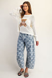 Teddy Bear Open Knit Sweater (Off White)