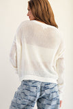 Teddy Bear Open Knit Sweater (Off White)