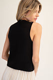 Silver Button Vest (Black)