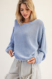 Nova Dropped Shoulder Waffle Knit Sweater