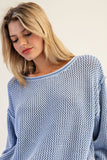 Nova Dropped Shoulder Waffle Knit Sweater