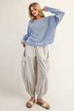 Nova Dropped Shoulder Waffle Knit Sweater
