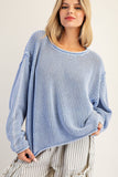 Nova Dropped Shoulder Waffle Knit Sweater