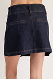 Button Down Mini Denim Skirt