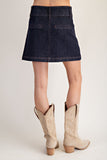 Button Down Mini Denim Skirt