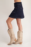 Button Down Mini Denim Skirt