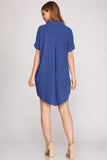 Linen Lounger Dress (Blue)