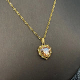 Sparkling Heart Charm Necklace