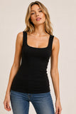 Dbl Layered Square Neck Tank (Black)