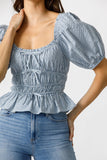 Gingham Darling Top (Blue)