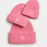Adult Mad Hatter Ribbed Knit Beanie (Sachet Pink)