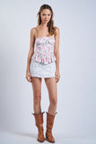 Stacy Floral Tie Back Tube Top (Pink)
