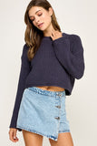 Cozy Morning Knit Sweater (Navy)