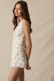 Perry Plaid Floral Mini Dress (Orange Fire)