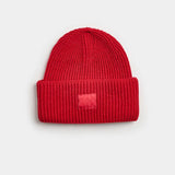 Adult Mad Hatter Ribbed Knit Beanie (Lipstick Red)