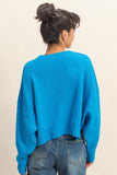Ribbed Knit Oversized Cropped Sweater
