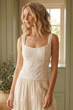 Lace Fitted Tank Top (Cream)