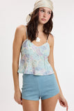 Light Denim Body-conscious Fit High-waist Shorts