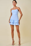 Strapless Gingham Sweetheart Mini Dress