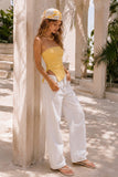 Double Layer Asymmetrical Hem Bandeau Top (Lemon)