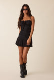 Floral Lace Fit & Flare Dress (Black)