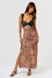Leopard Mesh Maxi Dress