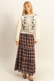 Quilted Floral Embroidered Jacket