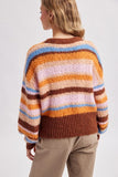 Grace Colorblock Striped Cardigan (Mocha/Sunkist)