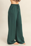 Flowy Knit Drawstring Pants (Dark Green)
