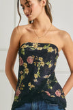 Iris Floral Stapless Top