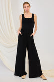 Square Neck Tank Jumpsuit W/ Pockets